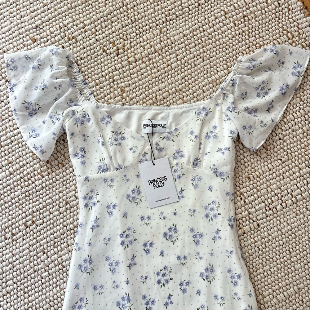 PRINCESS POLLY Hera maxi dress white floral -Size 2 NWT